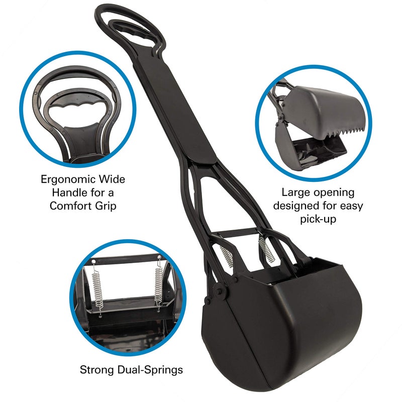 Four Paws Allen's Spring Action Dog Scooper For Hard Surfaces 3.75" x 4.5" x 15.5" - Image 1
